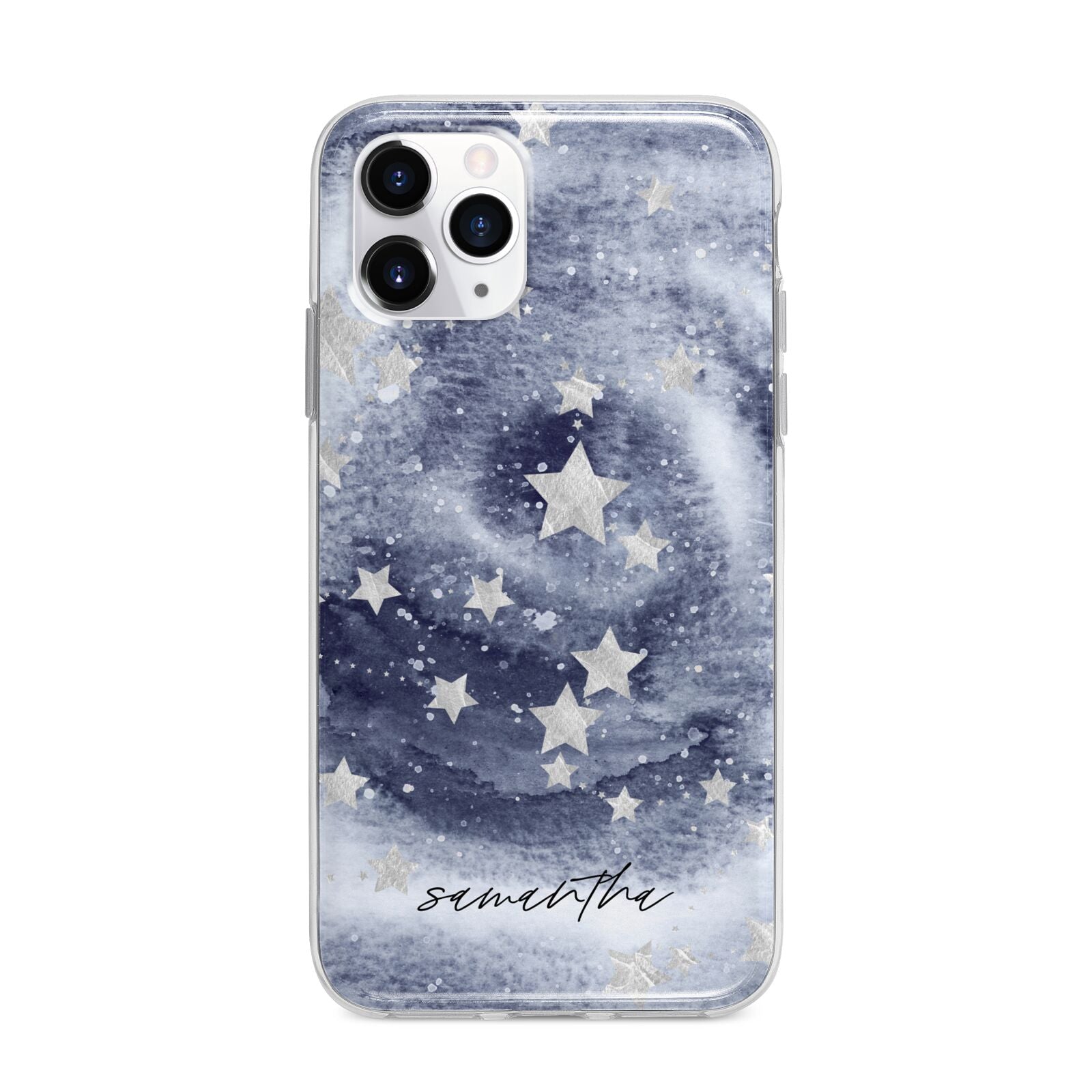 Personalised Space Apple iPhone 11 Pro Max in Silver with Bumper Case