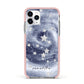Personalised Space Apple iPhone 11 Pro in Silver with Pink Impact Case