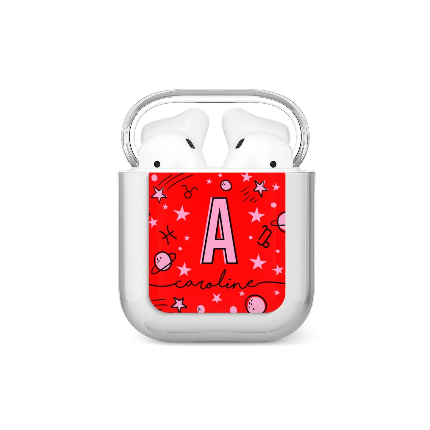 Personalised Space Initial Name AirPods Case