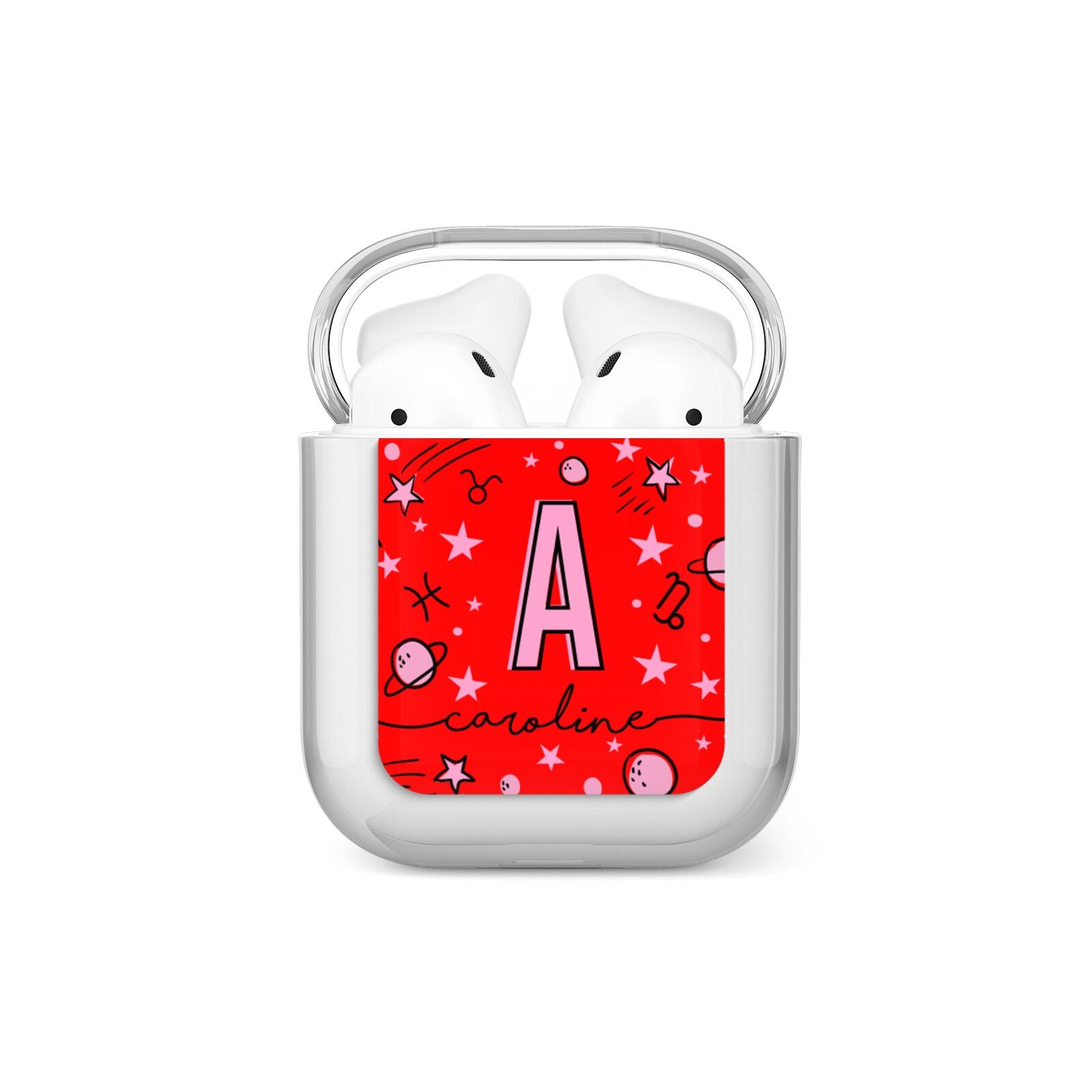 Personalised Space Initial Name AirPods Case