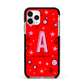 Personalised Space Initial Name Apple iPhone 11 Pro in Silver with Black Impact Case