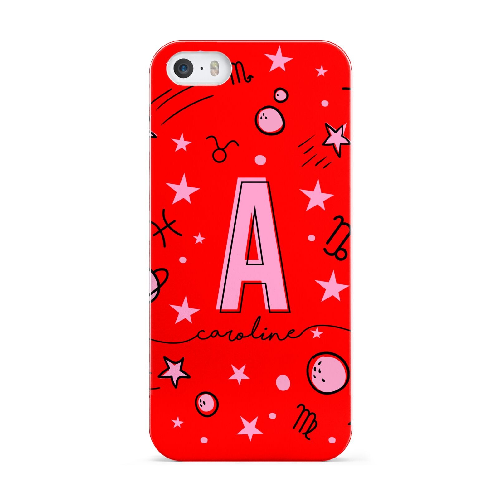 Personalised Space Initial Name iPhone Case - Main Image