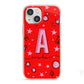 Personalised Space Initial Name iPhone 13 Mini TPU Impact Case with Pink Edges