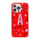 Personalised Space Initial Name iPhone 13 Pro Clear Bumper Case