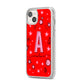 Personalised Space Initial Name iPhone 14 Plus Clear Tough Case Starlight Angled Image