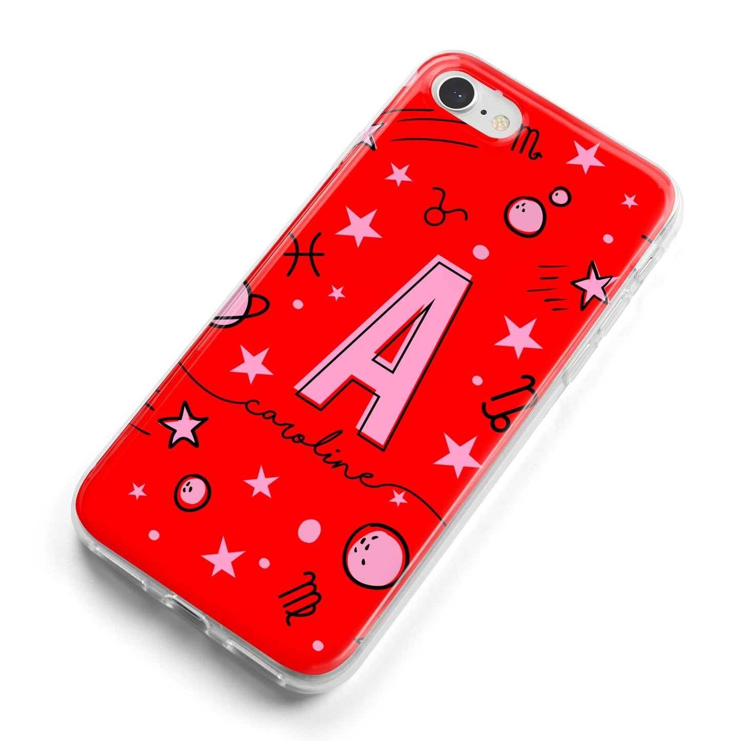 Personalised Space Initial Name iPhone 8 Bumper Case on Silver iPhone Alternative Image