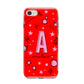 Personalised Space Initial Name iPhone 8 Bumper Case on Silver iPhone