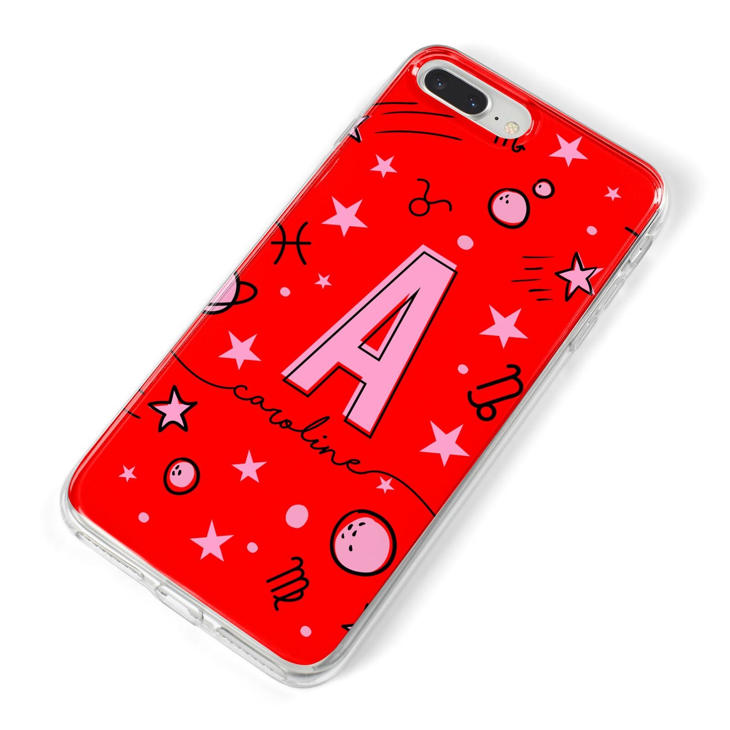 Personalised Space Initial Name iPhone 8 Plus Bumper Case on Silver iPhone Alternative Image
