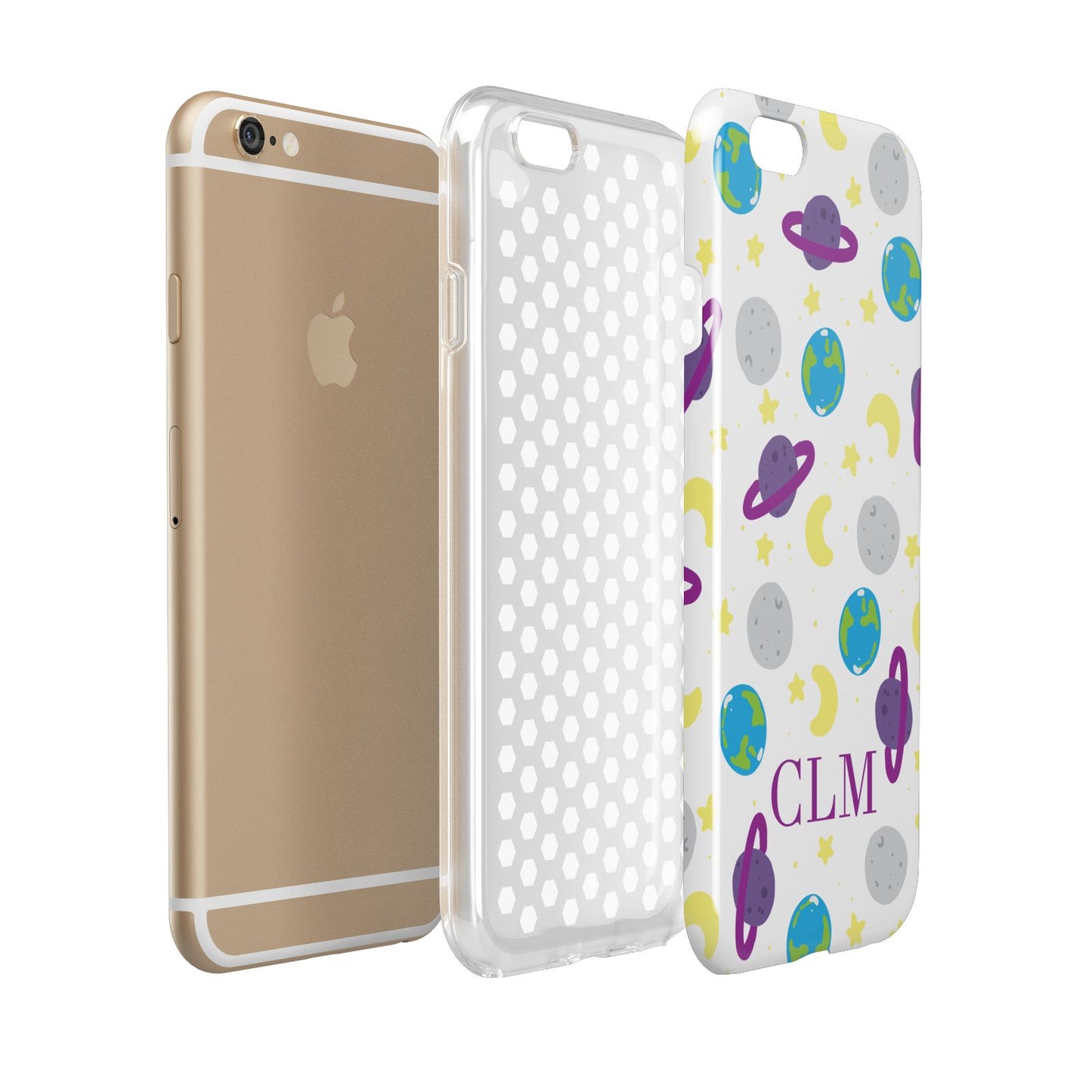 Personalised Space Initials Apple iPhone 6 3D Tough Case Expanded view