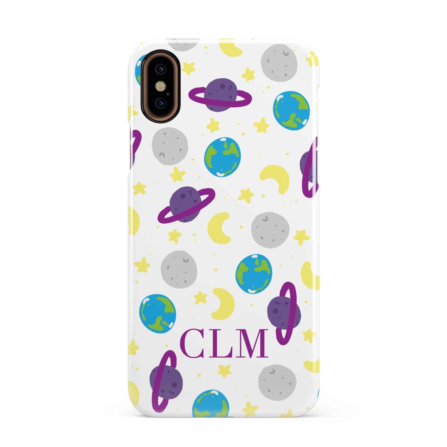 Personalised Space Initials Apple iPhone XS 3D Snap Case