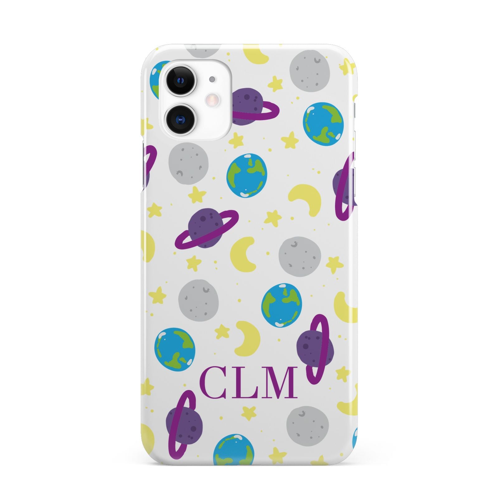 Personalised Space Initials iPhone 11 3D Snap Case