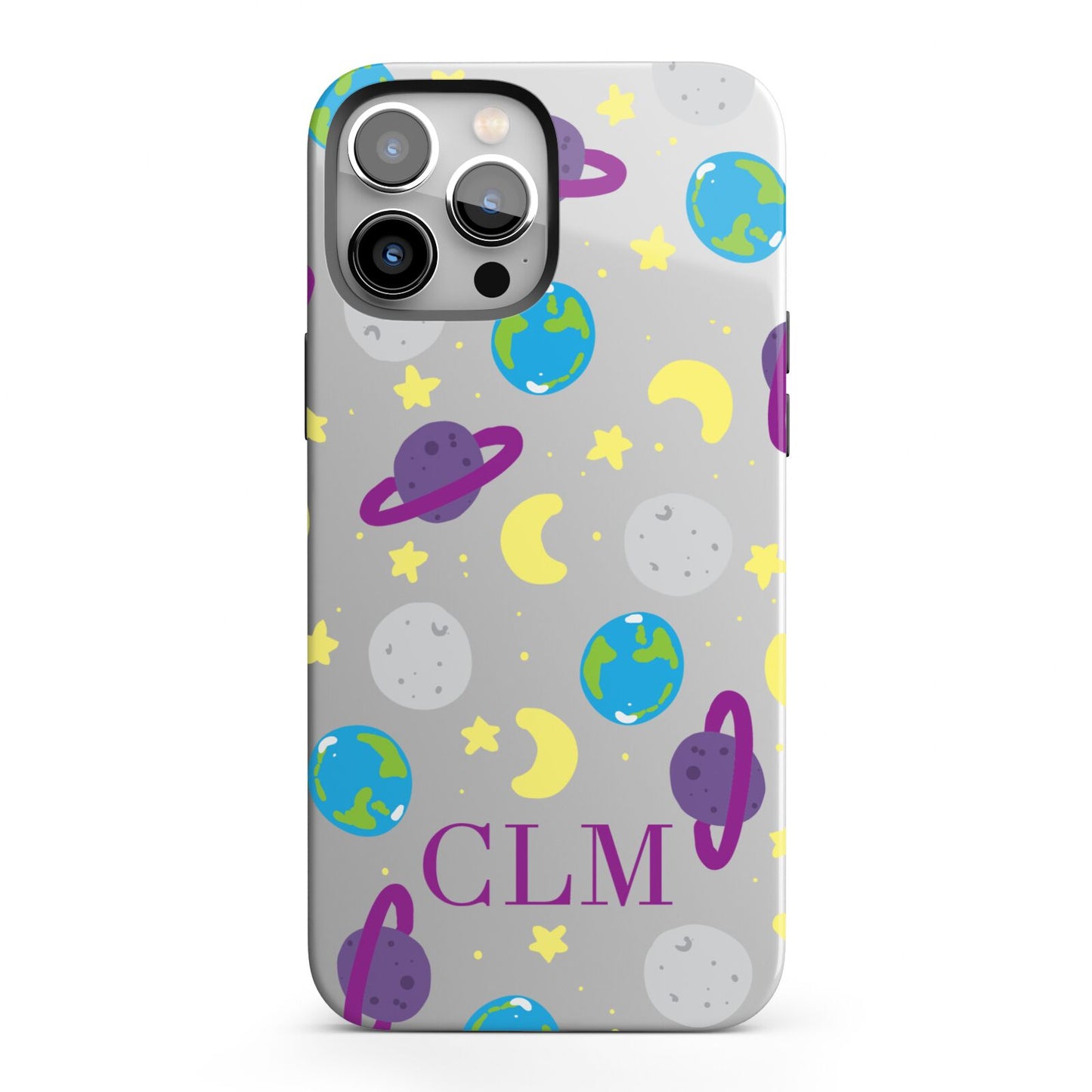 Personalised Space Initials iPhone 13 Pro Max Full Wrap 3D Tough Case