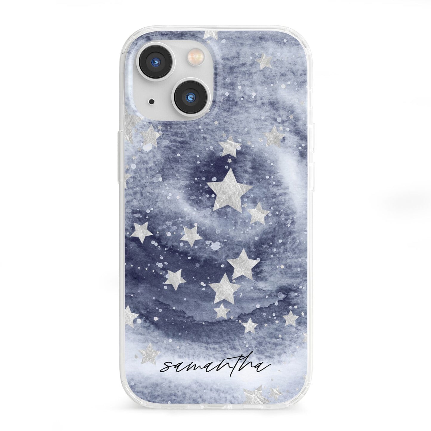 Personalised Space iPhone 13 Mini Clear Bumper Case