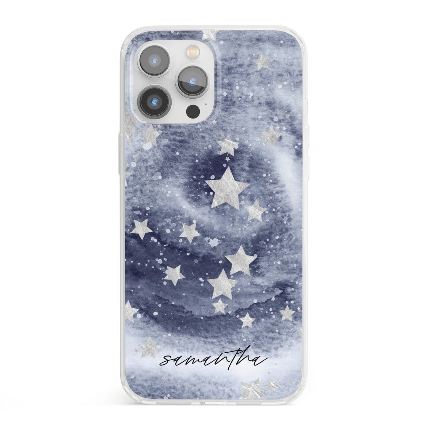 Personalised Space iPhone 13 Pro Max Clear Bumper Case