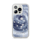 Personalised Space iPhone 14 Pro Glitter Tough Case Silver