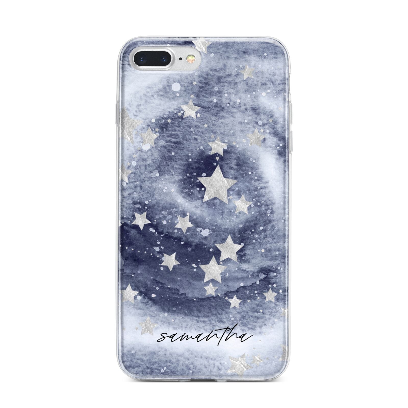 Personalised Space iPhone 7 Plus Bumper Case on Silver iPhone