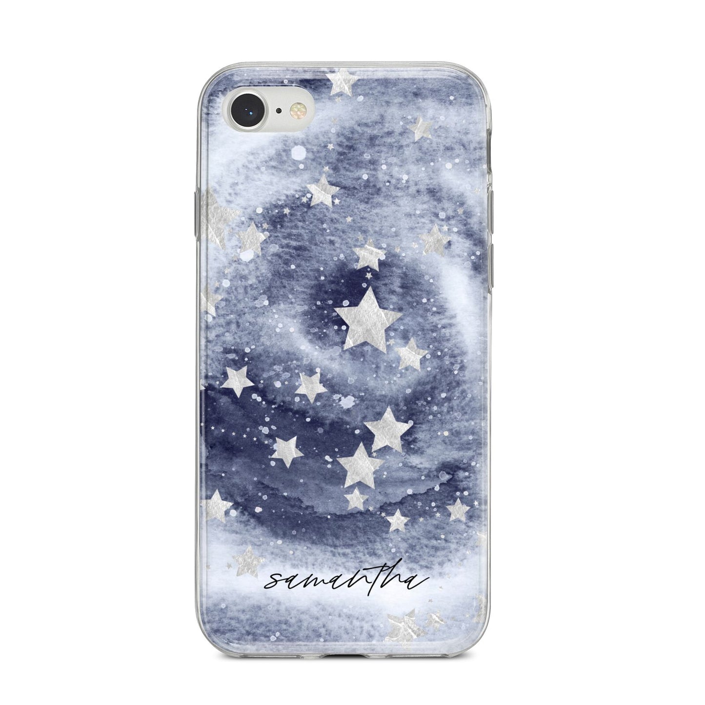 Personalised Space iPhone 8 Bumper Case on Silver iPhone