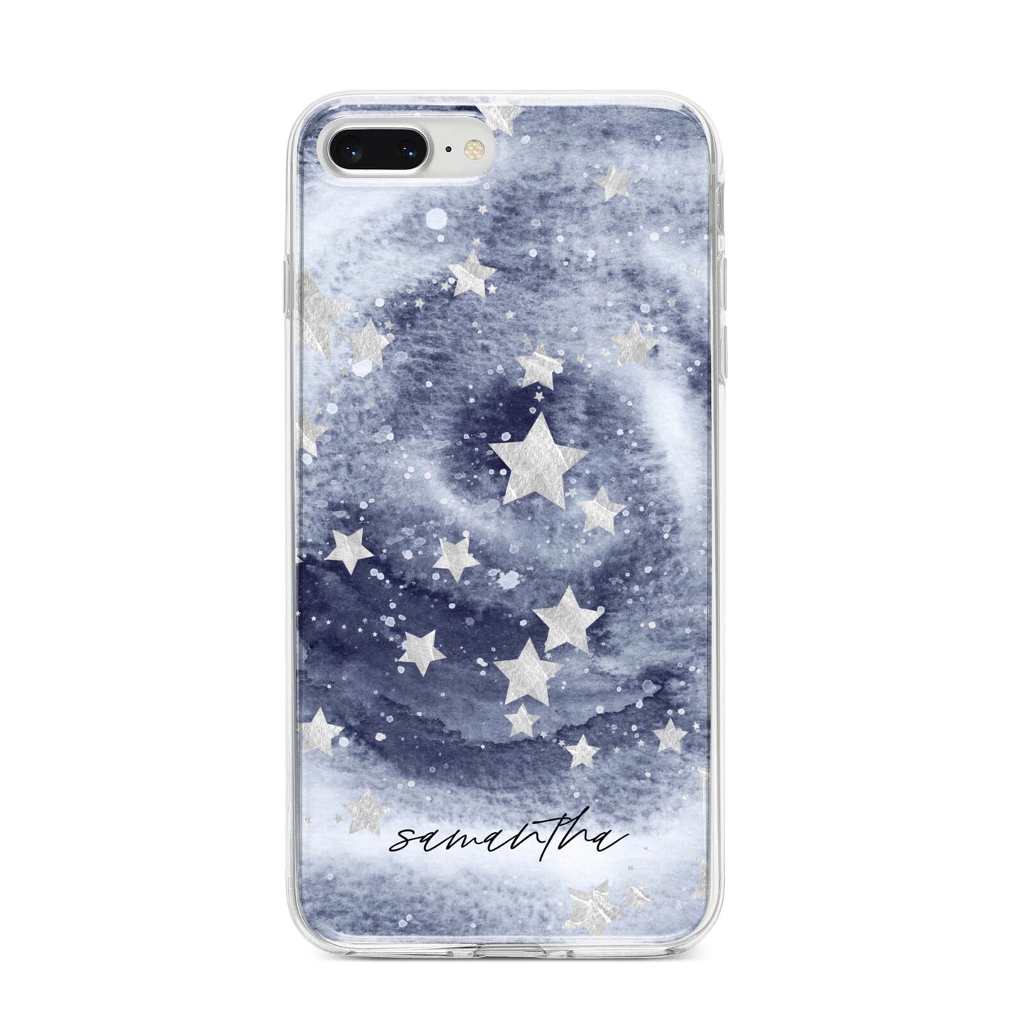 Personalised Space iPhone 8 Plus Bumper Case on Silver iPhone