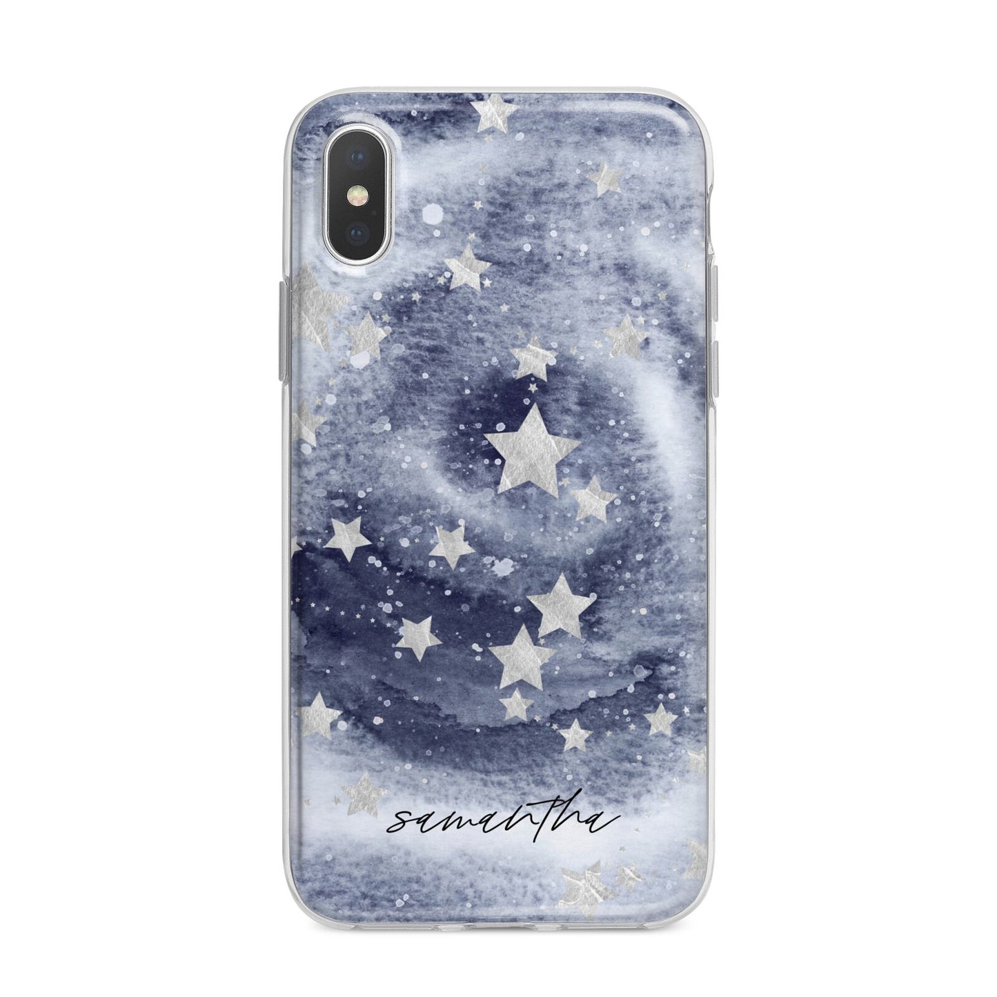 Personalised Space iPhone X Bumper Case on Silver iPhone Alternative Image 1