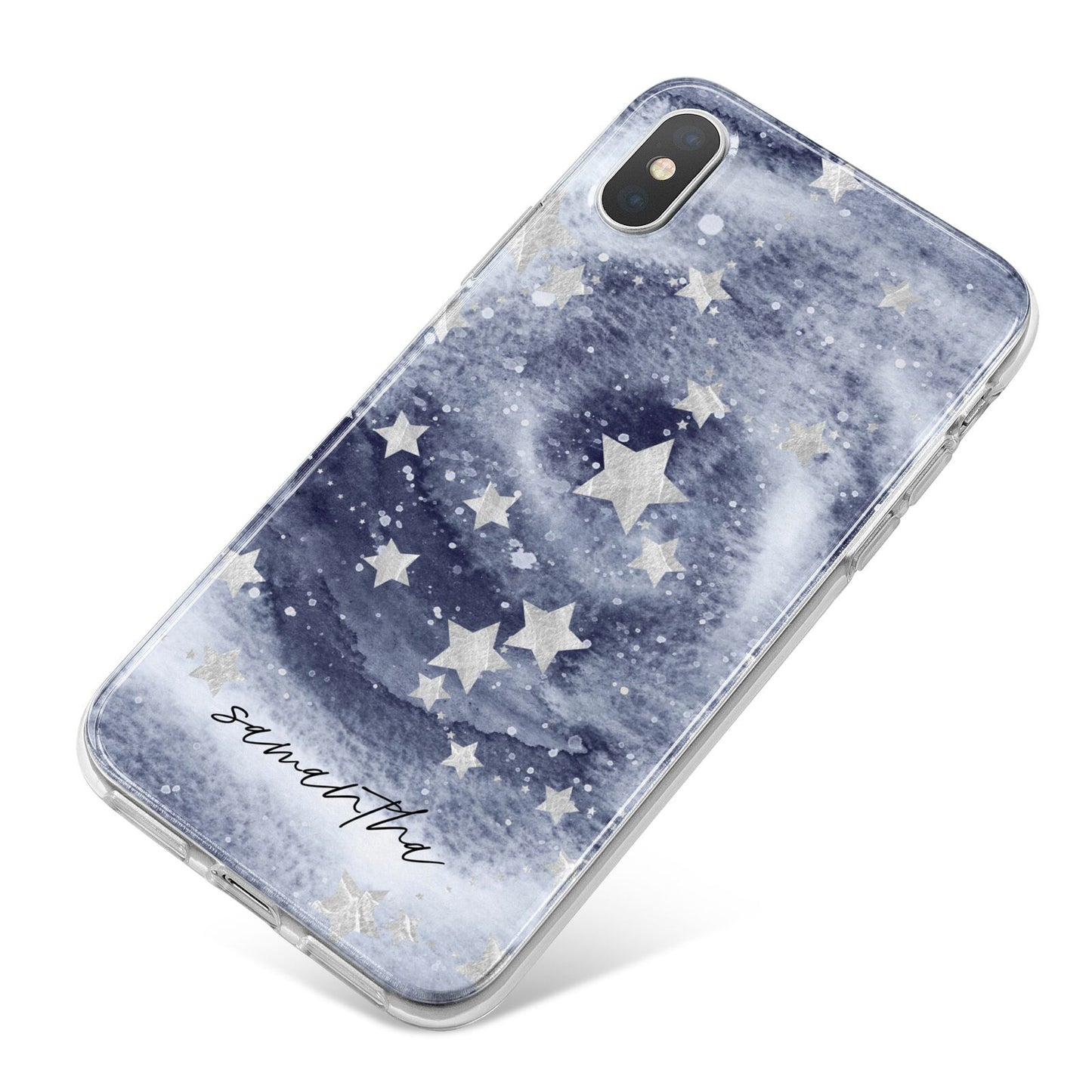 Personalised Space iPhone X Bumper Case on Silver iPhone