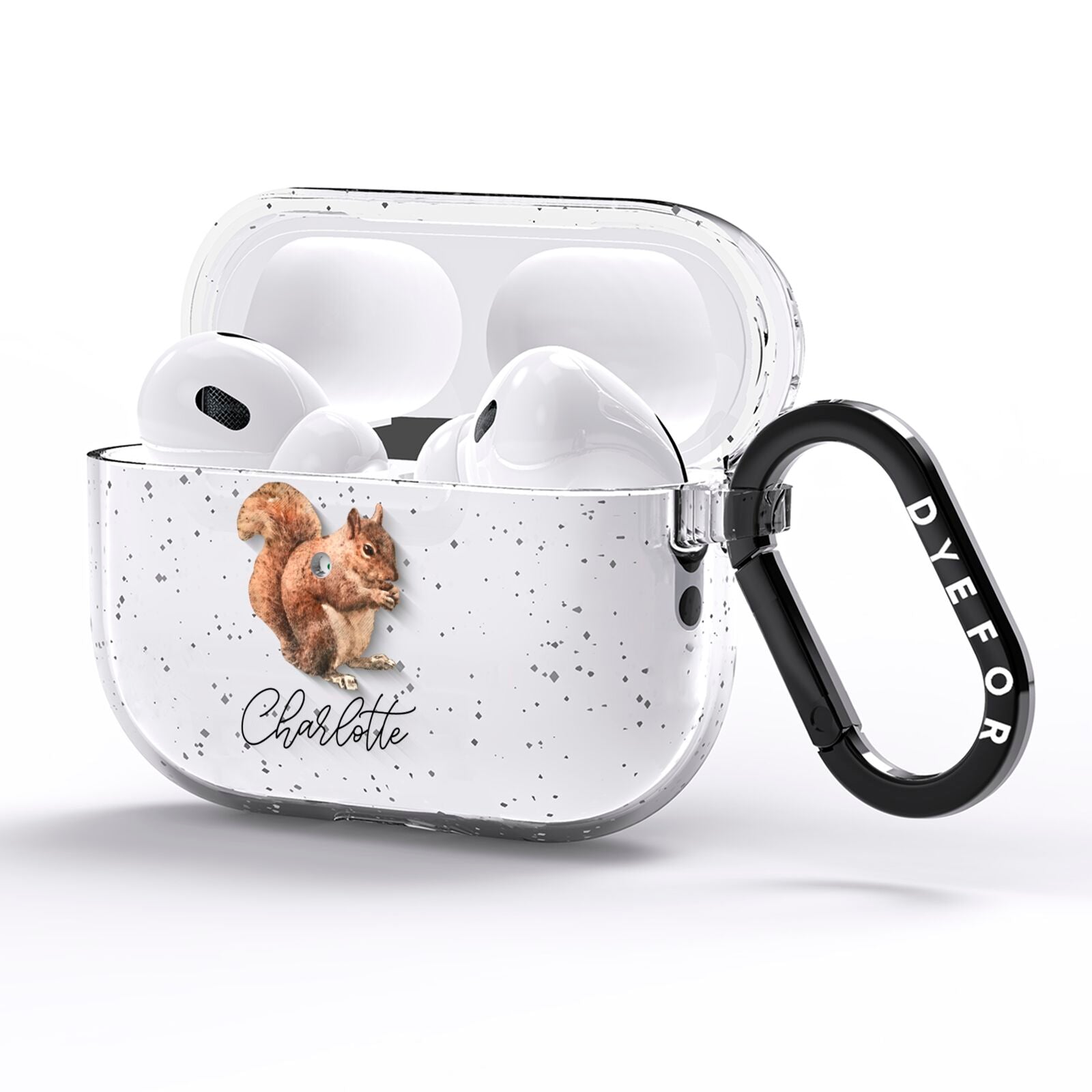 Personalised Squirrel AirPods Pro Glitter Case Side Image