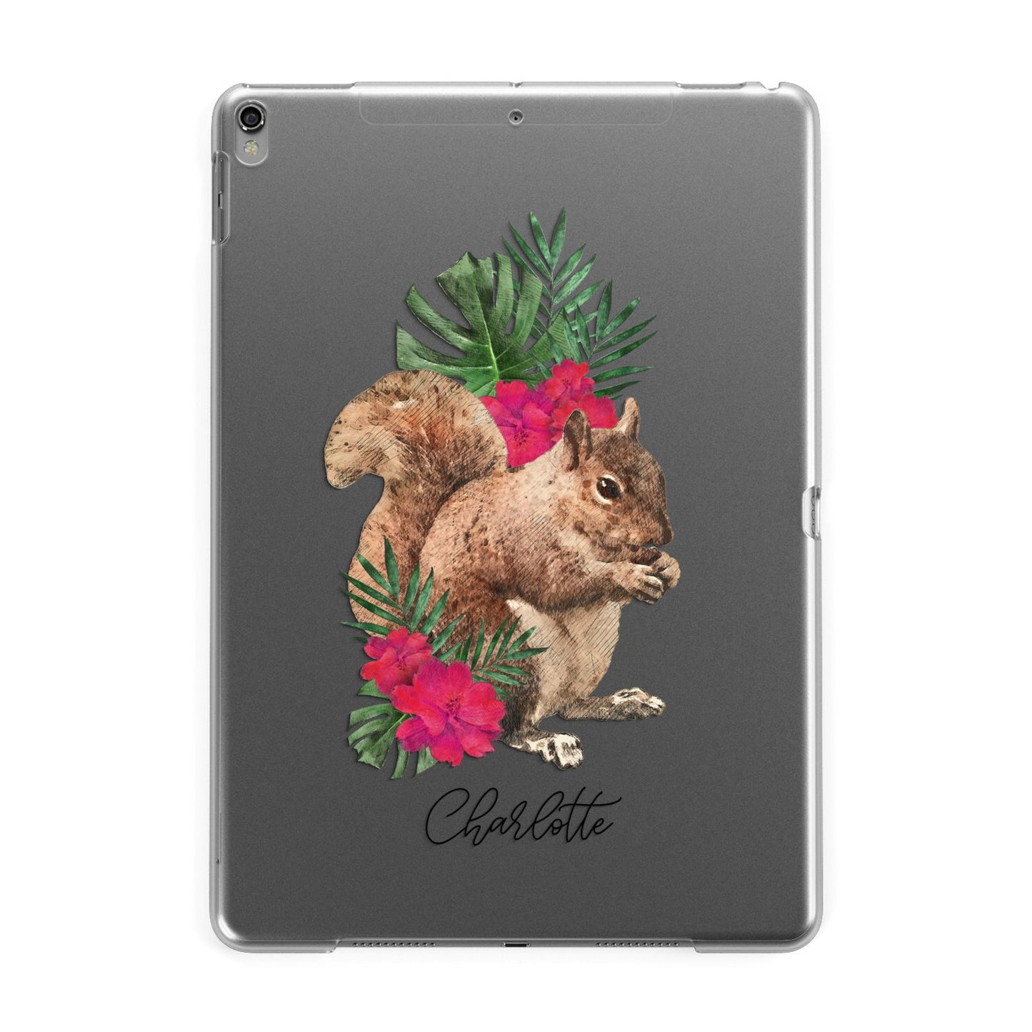 Personalised Squirrel Apple iPad Grey Case