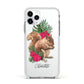 Personalised Squirrel Apple iPhone 11 Pro in Silver with White Impact Case