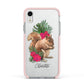 Personalised Squirrel Apple iPhone XR Impact Case Pink Edge on Silver Phone