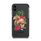 Personalised Squirrel Apple iPhone Xs Impact Case Black Edge on Black Phone