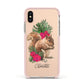 Personalised Squirrel Apple iPhone Xs Impact Case Pink Edge on Gold Phone