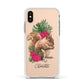 Personalised Squirrel Apple iPhone Xs Impact Case White Edge on Gold Phone