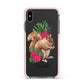 Personalised Squirrel Apple iPhone Xs Max Impact Case Pink Edge on Black Phone