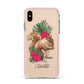 Personalised Squirrel Apple iPhone Xs Max Impact Case Pink Edge on Gold Phone