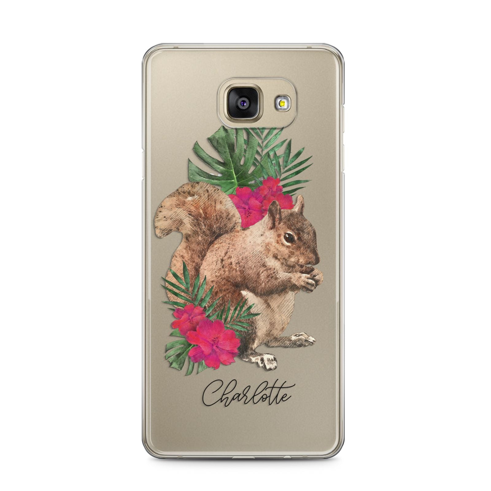 Personalised Squirrel Samsung Galaxy A5 2016 Case on gold phone