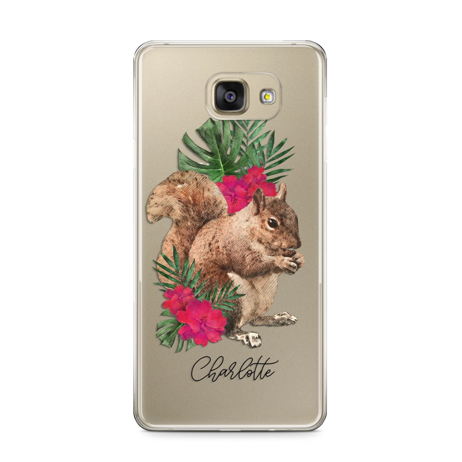 Personalised Squirrel Samsung Galaxy A9 2016 Case on gold phone