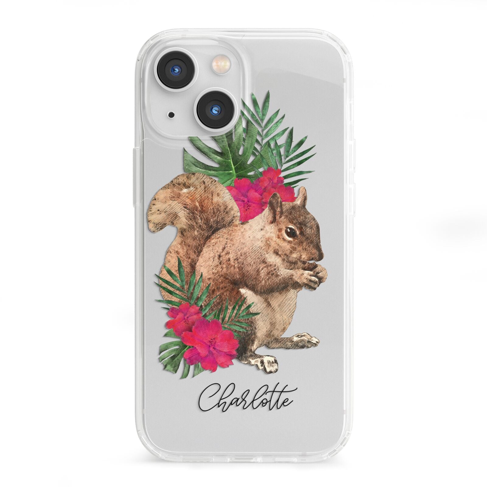 Personalised Squirrel iPhone 13 Mini Clear Bumper Case