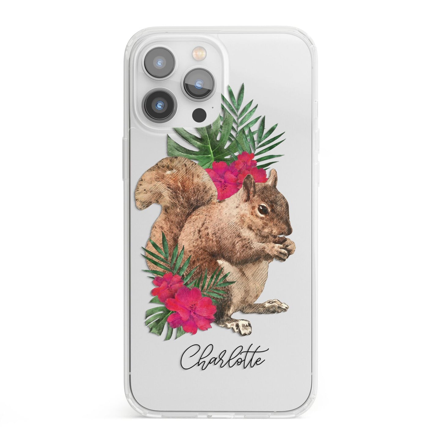 Personalised Squirrel iPhone 13 Pro Max Clear Bumper Case