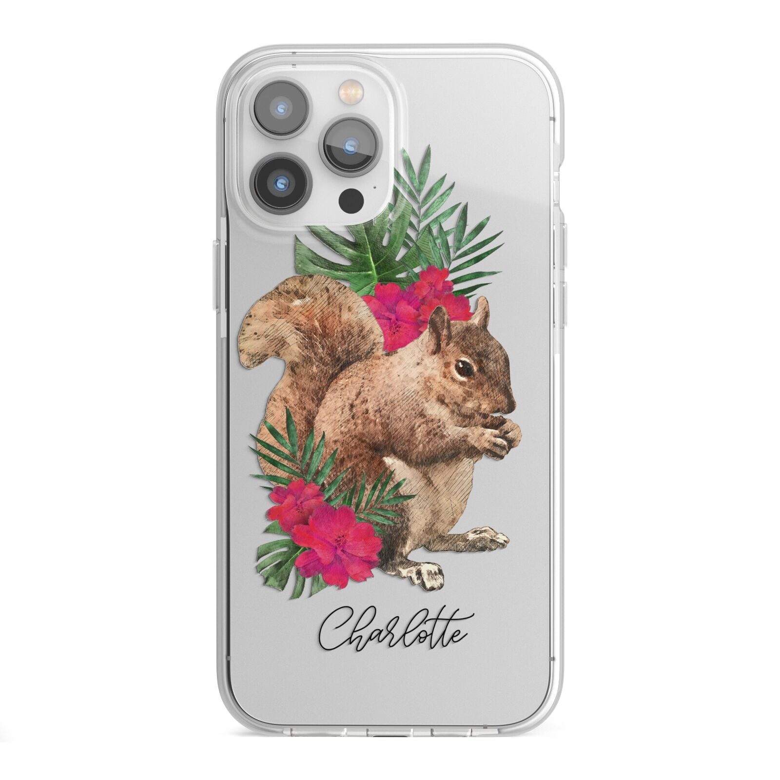 Personalised Squirrel iPhone 13 Pro Max TPU Impact Case with White Edges