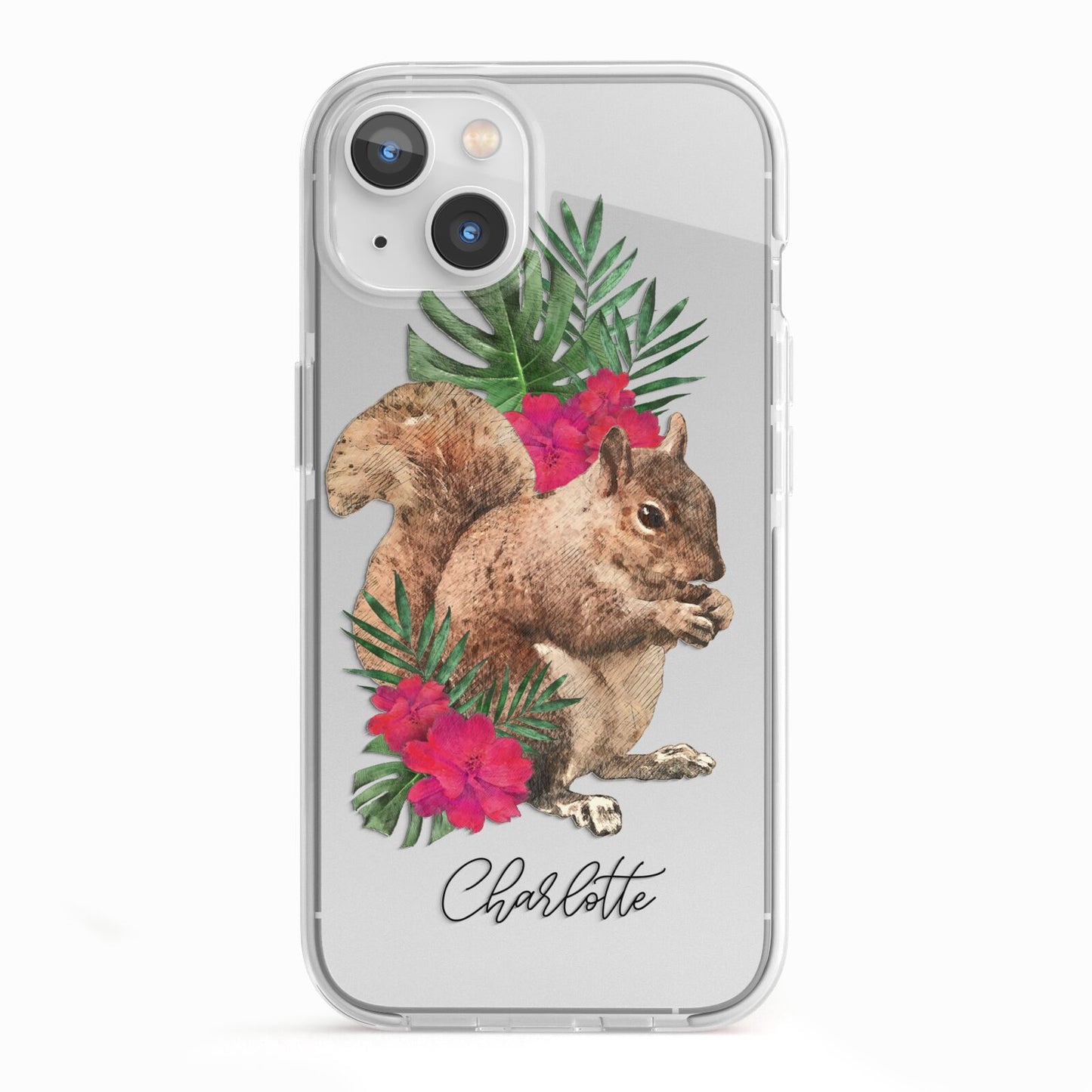 Personalised Squirrel iPhone 13 TPU Impact Case with White Edges