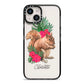 Personalised Squirrel iPhone 14 Black Impact Case on Silver phone