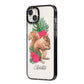 Personalised Squirrel iPhone 14 Plus Black Impact Case Side Angle on Silver phone