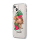 Personalised Squirrel iPhone 14 Plus Clear Tough Case Starlight Angled Image