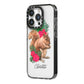 Personalised Squirrel iPhone 14 Pro Black Impact Case Side Angle on Silver phone