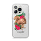 Personalised Squirrel iPhone 14 Pro Clear Tough Case Silver