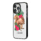 Personalised Squirrel iPhone 14 Pro Max Black Impact Case Side Angle on Silver phone