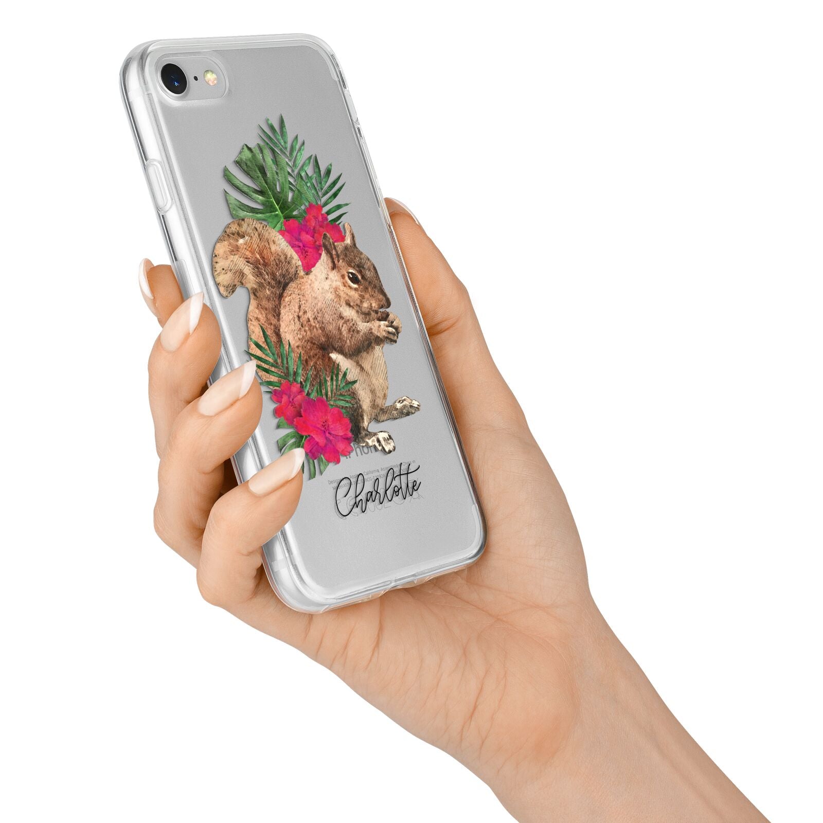 Personalised Squirrel iPhone 7 Bumper Case on Silver iPhone Alternative Image