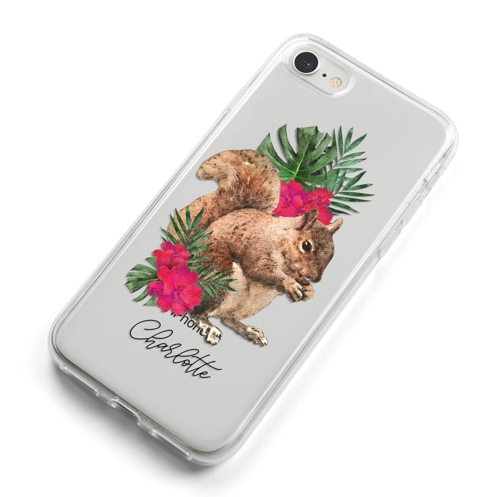 Personalised Squirrel iPhone 8 Bumper Case on Silver iPhone Alternative Image