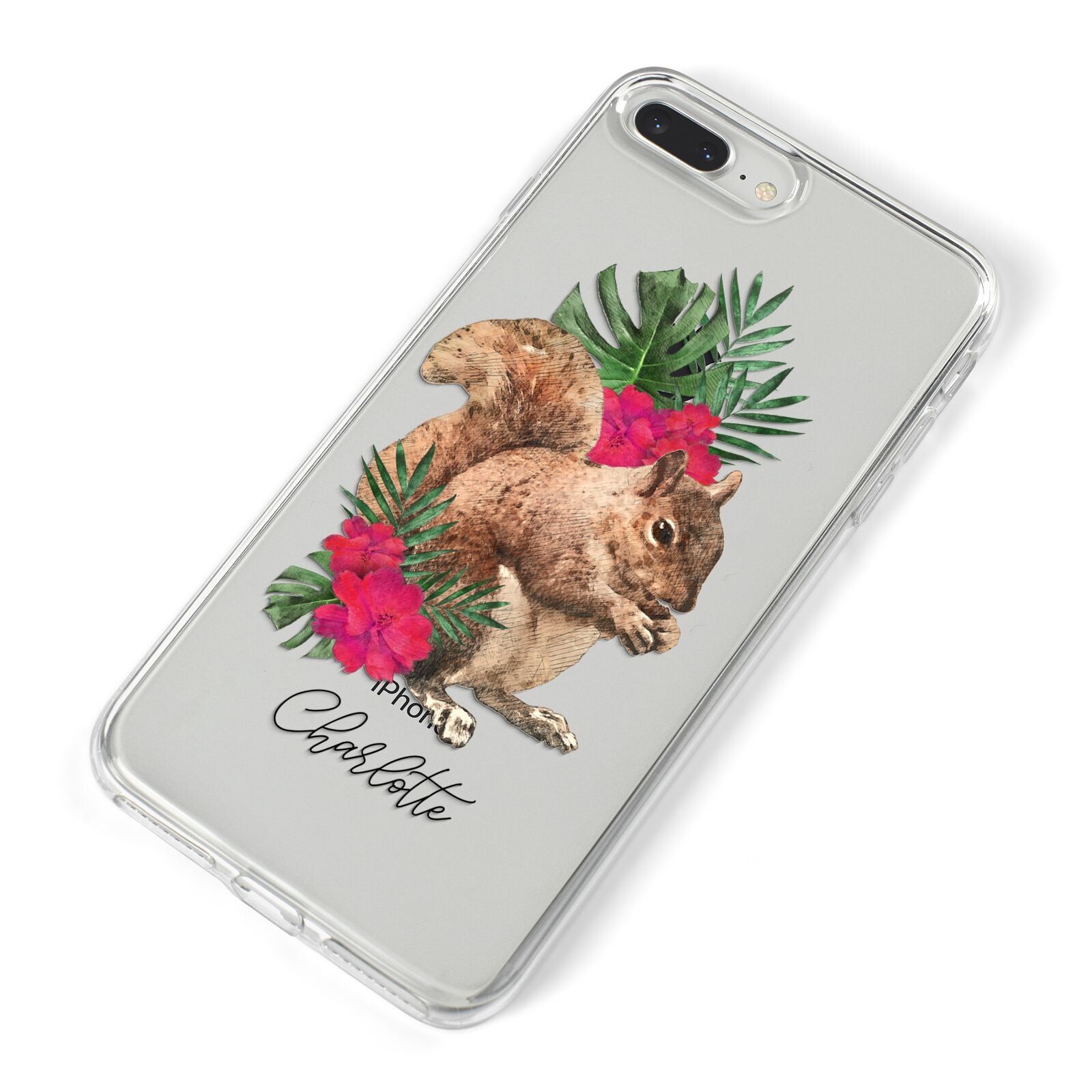 Personalised Squirrel iPhone 8 Plus Bumper Case on Silver iPhone Alternative Image
