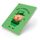 Personalised St Patricks Day Leprechaun Apple iPad Case on Rose Gold iPad Side View