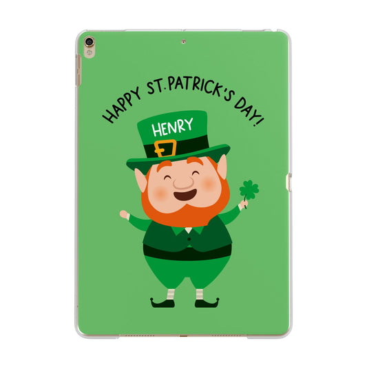Personalised St Patricks Day Leprechaun Apple iPad Gold Case